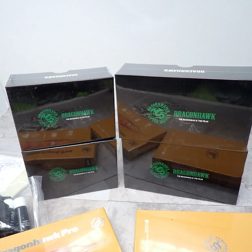 Dragonhawk Tattoo Supply Kit Pro bundle Needles Transfer Paper Ink Cups WQ083